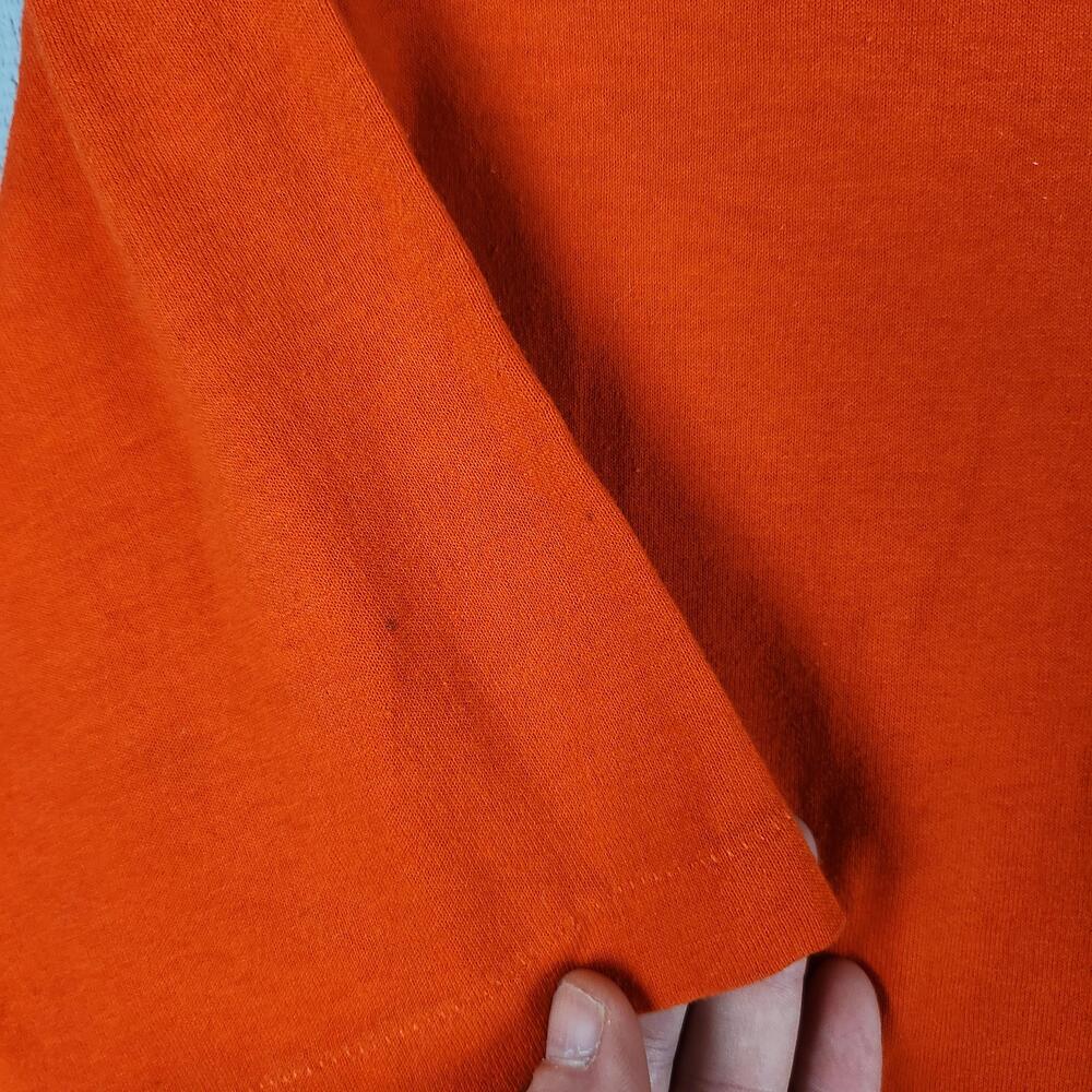 Vintage Hanover Hawks Shirt Mens Large Orange Graphic Logo 80s Virginia School - Picture 13 of 15